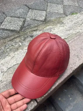 Echte Leren pet Rood 